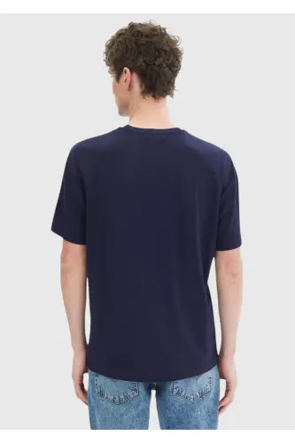 Navy Blue Crew Neck T-Shirt - 5