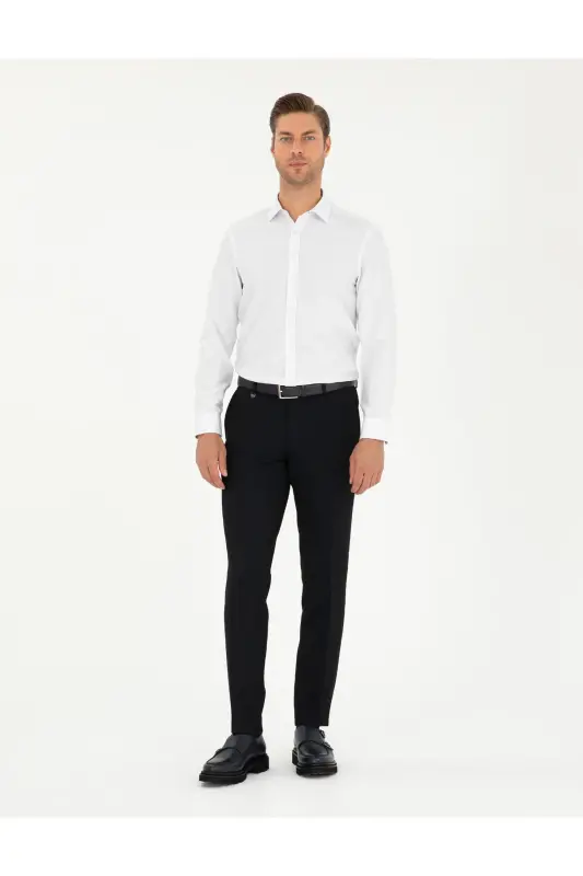 Navy Blue Ex. Slim Fit Fabric Trousers 50292991-VR03 - PIERRE CARDIN
