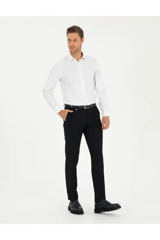 Navy Blue Ex. Slim Fit Fabric Trousers 50292991-VR03 - 3