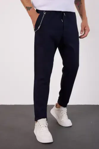 Navy Blue Light Relaxed Fit Seasonal Jogger Pants-NAVY BLUE - 1