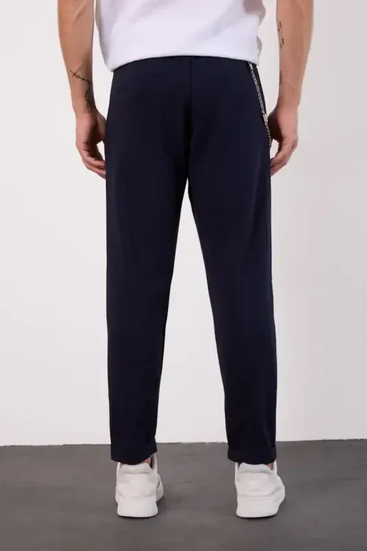 Navy Blue Light Relaxed Fit Seasonal Jogger Pants-NAVY BLUE - 4