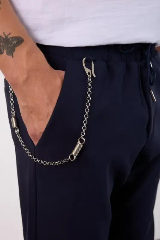 Navy Blue Light Relaxed Fit Seasonal Jogger Pants-NAVY BLUE - 5