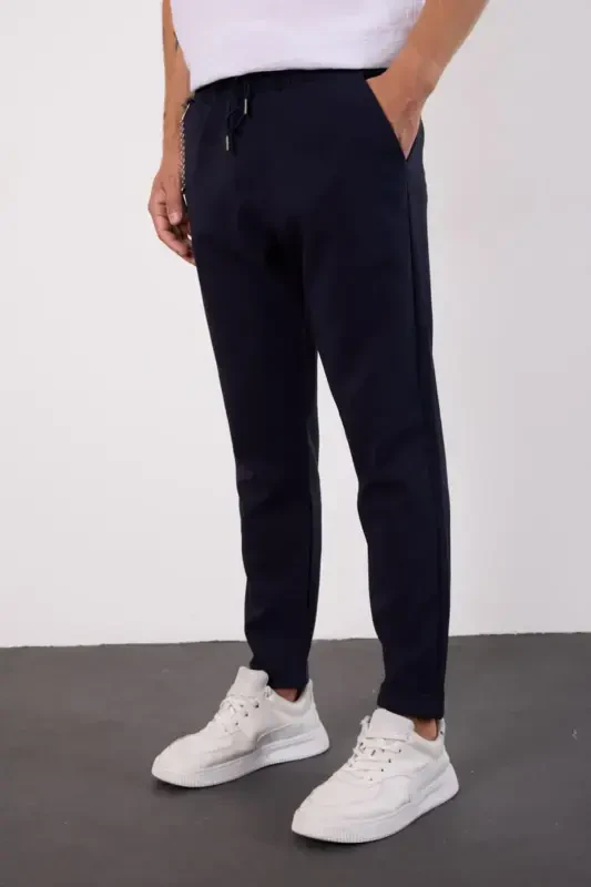 Navy Blue Light Relaxed Fit Seasonal Jogger Pants-NAVY BLUE - 6
