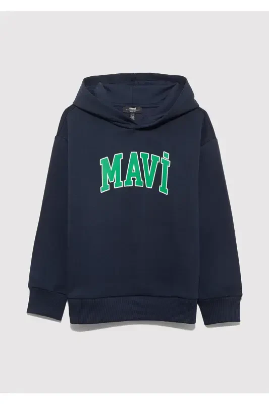 Navy Blue Logo Hoodie Sweatshirt - 3