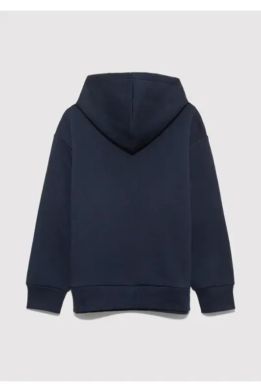 Navy Blue Logo Hoodie Sweatshirt - 4