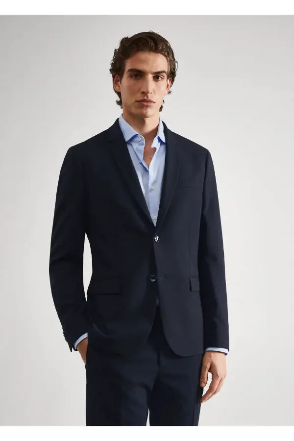 Navy Blue Men's Blazer Jacket 47050659 - 2