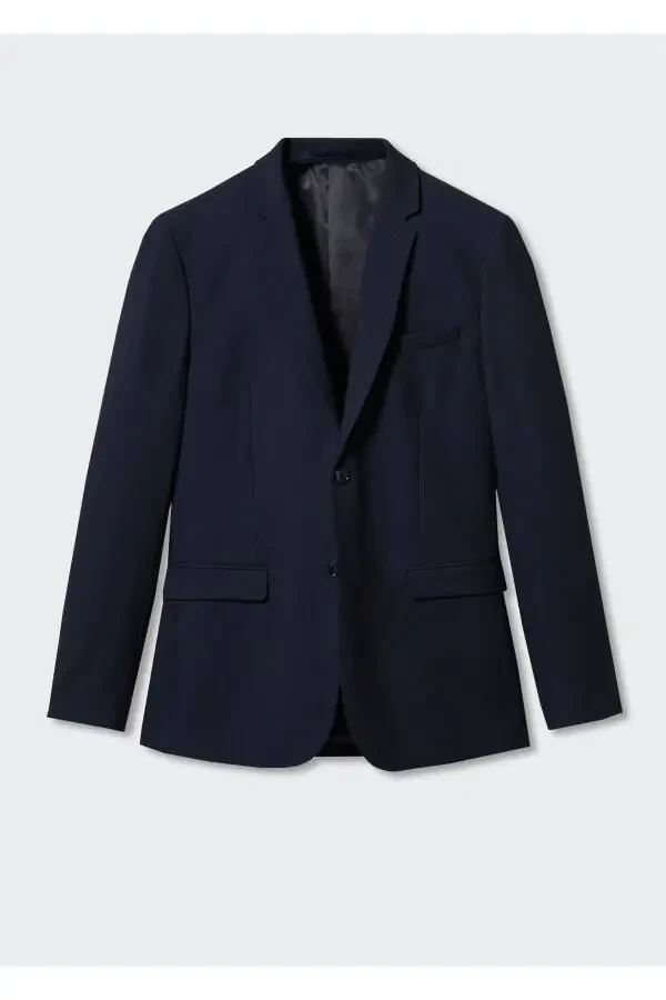 Navy Blue Men's Blazer Jacket 47050659 - 3