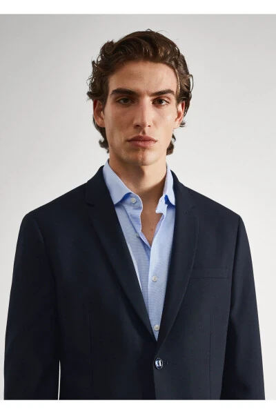 Navy Blue Men's Blazer Jacket 47050659 - 5