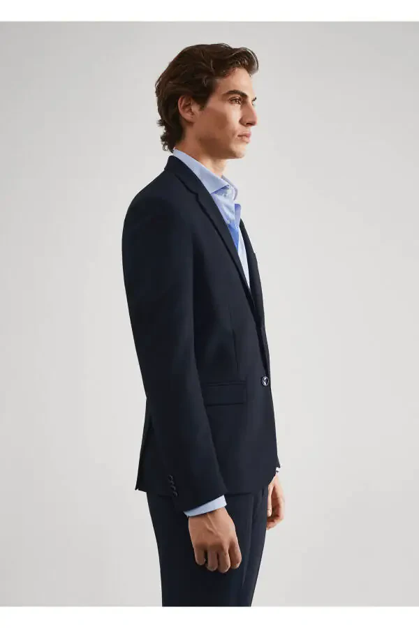 Navy Blue Men's Blazer Jacket 47050659 - 6