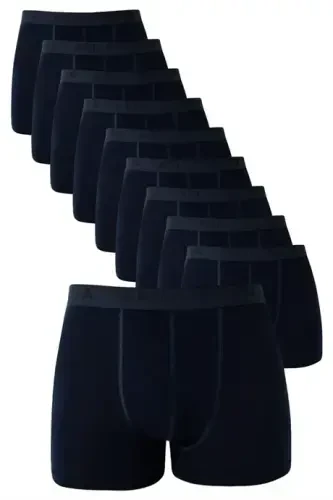 Navy Blue Men's Boxer 10 Pack Cotton Stretch Fabric - 1