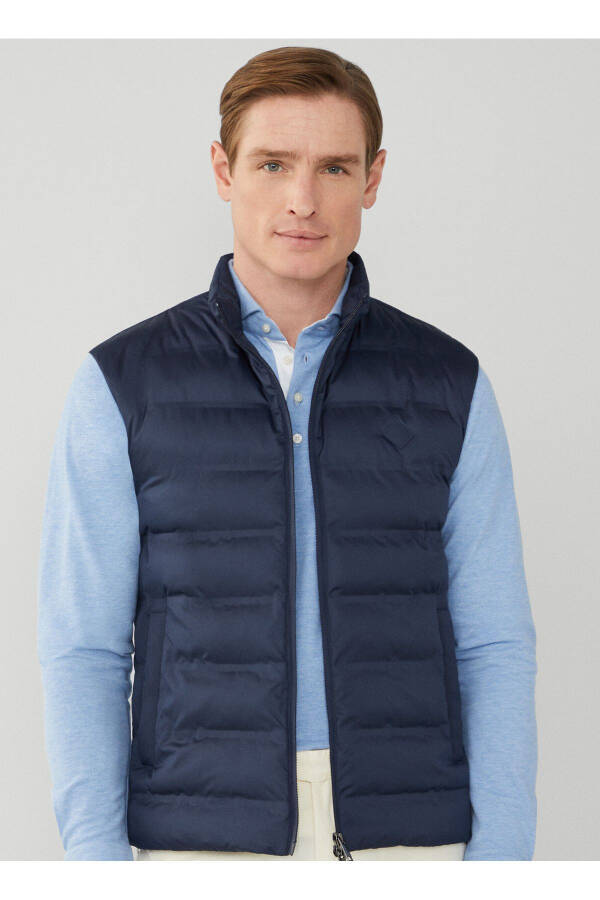 Navy Blue Men's Puffer Vest - 2