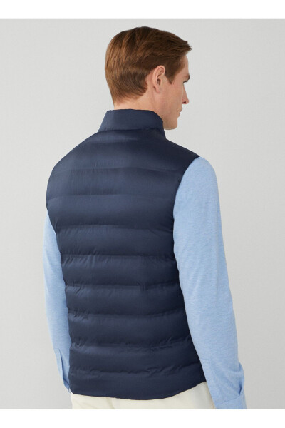 Navy Blue Men's Puffer Vest - 4