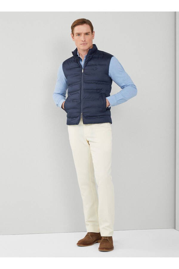 Navy Blue Men's Puffer Vest - 5