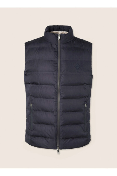 Navy Blue Men's Puffer Vest - 6