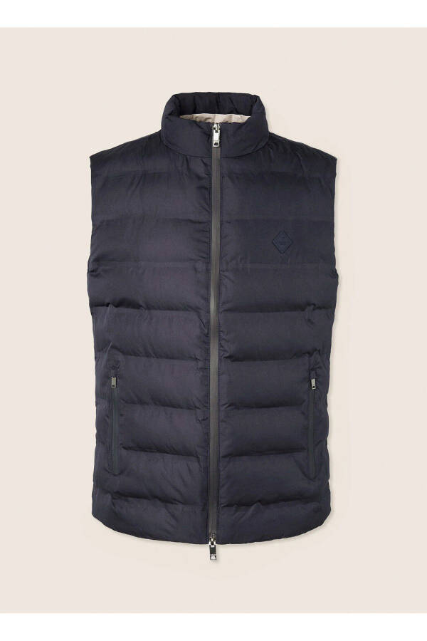 Navy Blue Men's Puffer Vest - 6