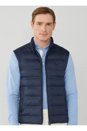 Navy Blue Men's Puffer Vest - HACKETT (1)