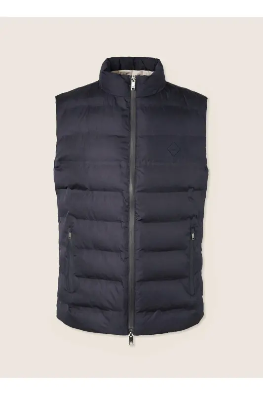 Navy Blue Men's Puffer Vest - 6