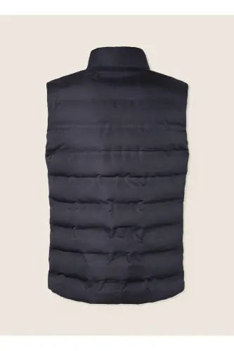 Navy Blue Men's Puffer Vest - 7