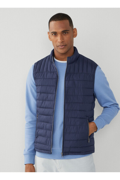 Navy Blue Men's Puffer Vest HM403089 - 1