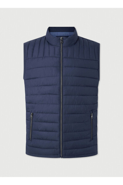 Navy Blue Men's Puffer Vest HM403089 - 6