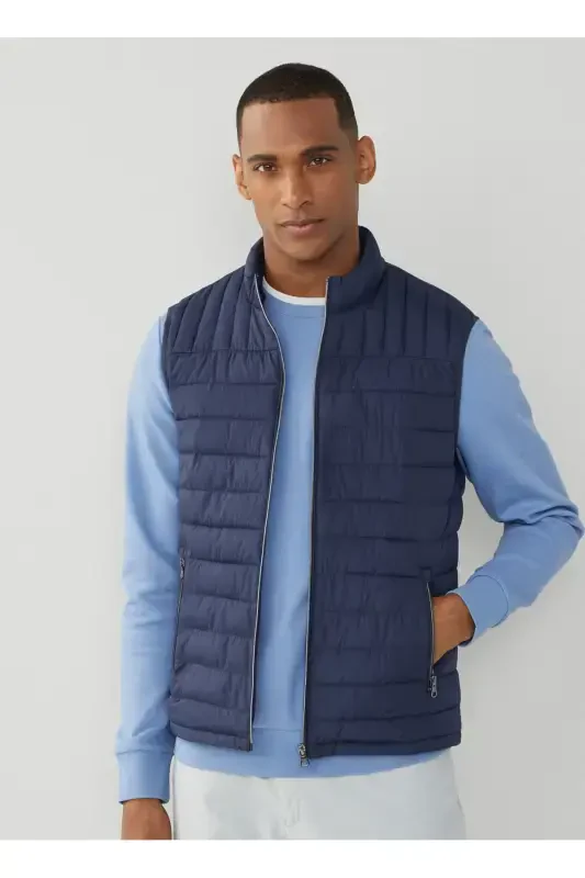 Navy Blue Men's Puffer Vest HM403089 - HACKETT
