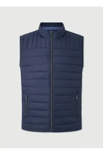 Navy Blue Men's Puffer Vest HM403089 - 6