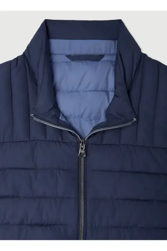 Navy Blue Men's Puffer Vest HM403089 - 8