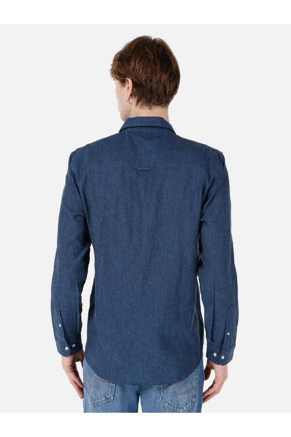 Navy blue men's shirt - 2