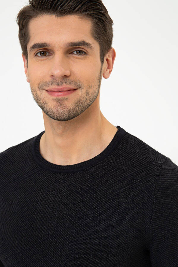 Navy blue men's sweater - 2