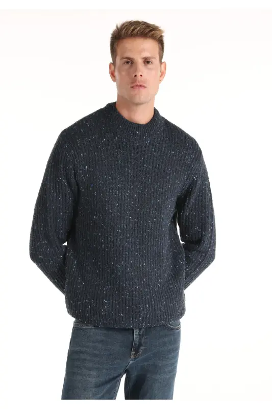 Navy blue men's sweater - 1