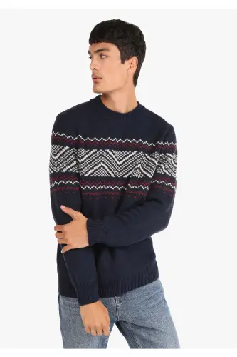 Navy blue men's sweater - 1