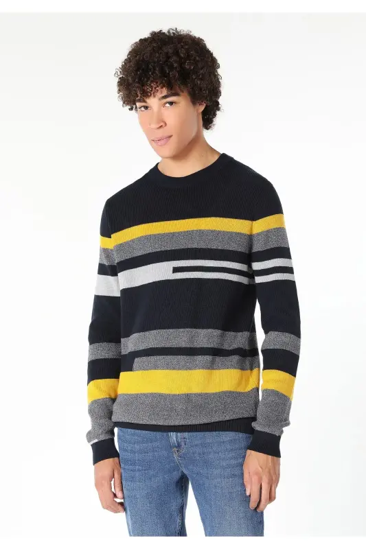 Navy Blue Men's Sweater (Cl1060910) - 4