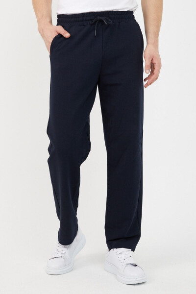 Navy Blue Men's Sweatpants - 1