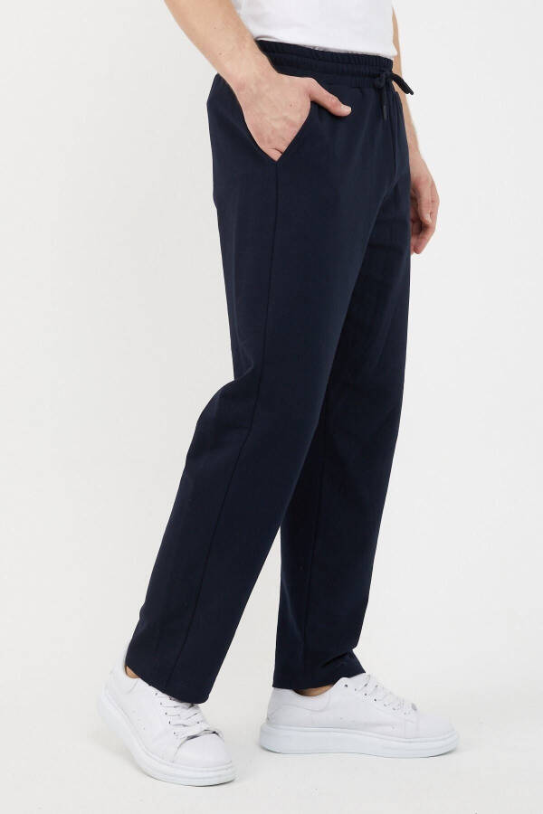 Navy Blue Men's Sweatpants - 2