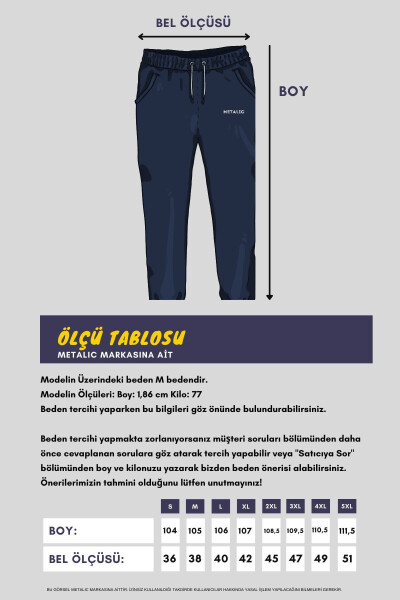 Navy Blue Men's Sweatpants - 6