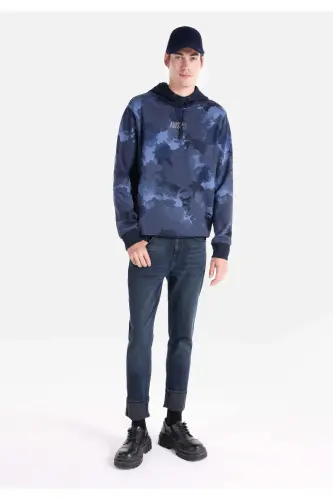 Navy blue men's sweatshirt - 3