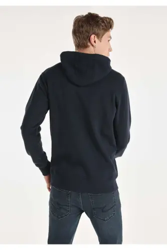 Navy blue men's sweatshirt, regular fit, printed - COLIN'S (1)