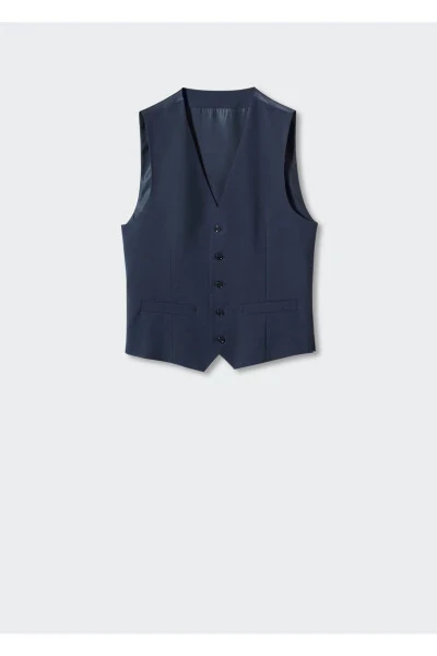 Navy Blue Men's Vest - 3