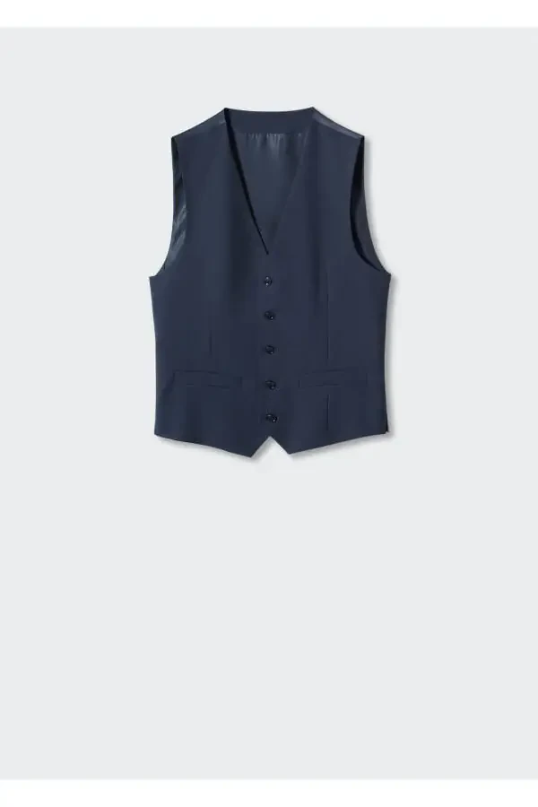 Navy Blue Men's Vest - 3
