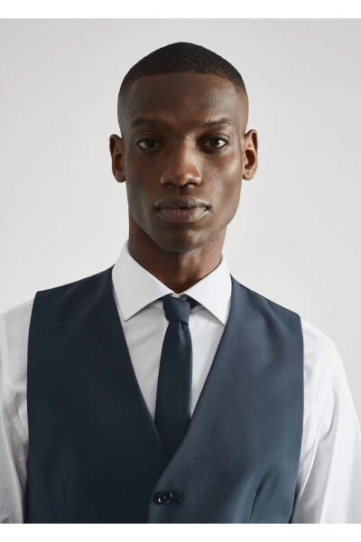 Navy Blue Men's Vest - 5