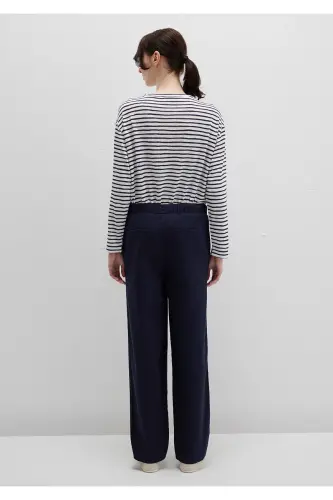 Navy Blue Pants with Tie Waist 1010945-89101-Navy Blue - 4