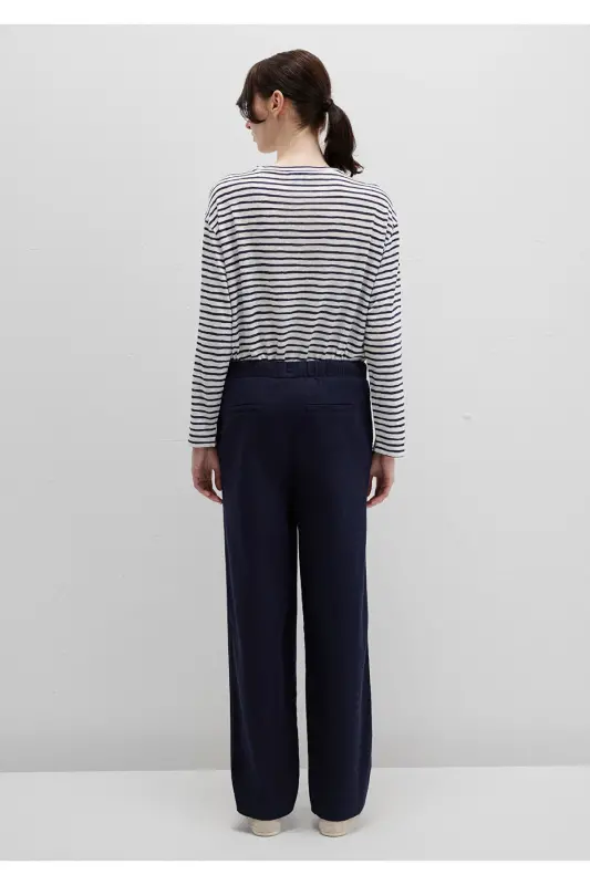 Navy Blue Pants with Tie Waist 1010945-89101-Navy Blue - 4