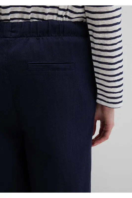 Navy Blue Pants with Tie Waist 1010945-89101-Navy Blue - 6