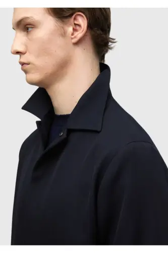 Navy Blue Plain Casual Fit %100 Wool Suit - 6