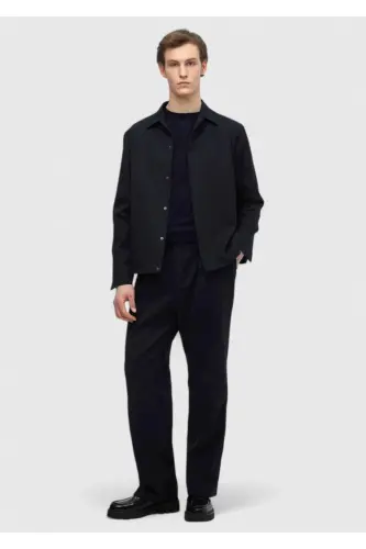 Navy Blue Plain Casual Fit %100 Wool Suit - RAMSEY (1)