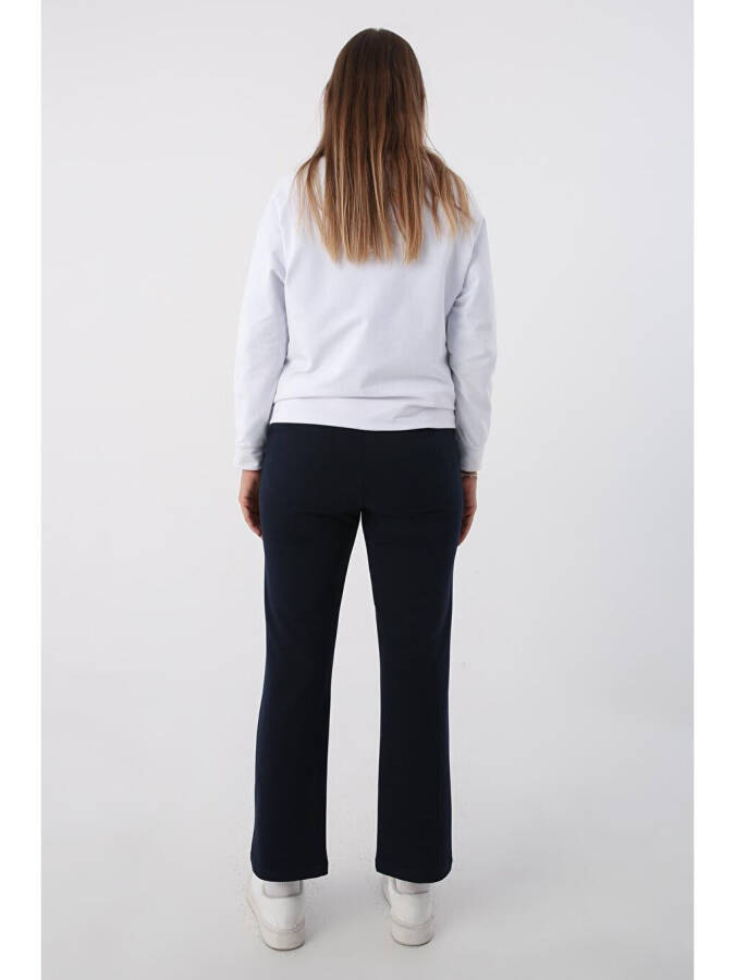 Navy Blue Pocketed Sweatpants-Navy Blue - 4