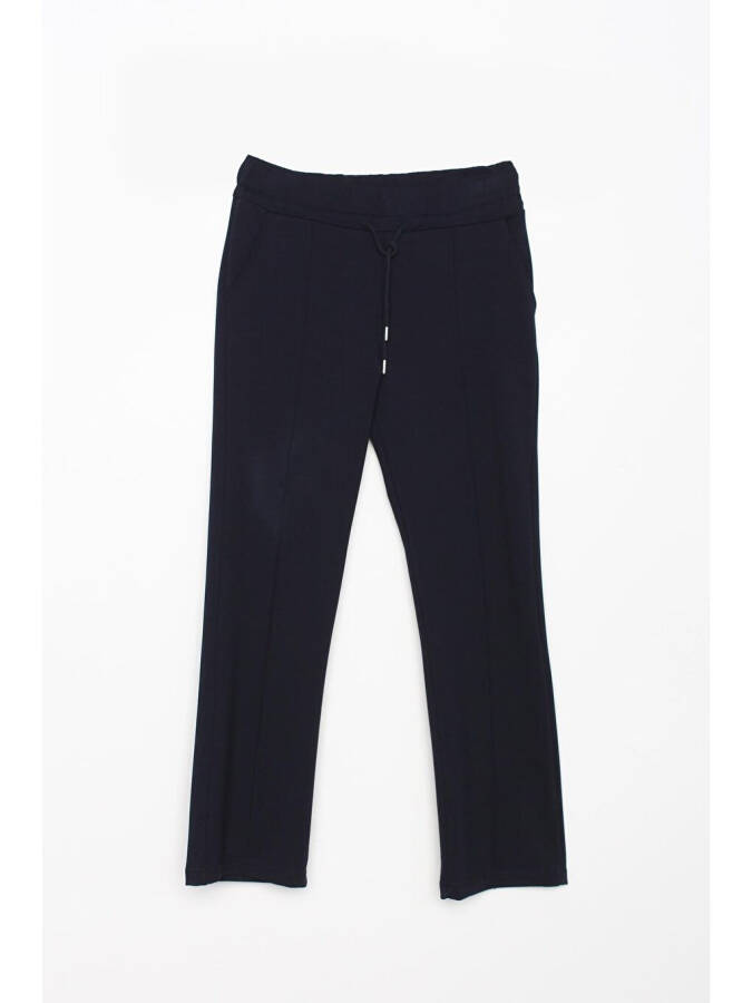 Navy Blue Pocketed Sweatpants-Navy Blue - 5