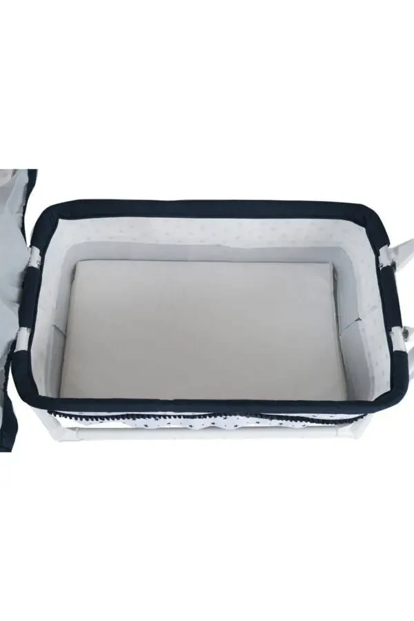 Navy Blue Portable Rocking Basket Hammock Crib - 3