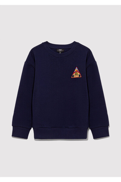 Navy Blue Printed Sweatshirt 6s10075-70491 - 3