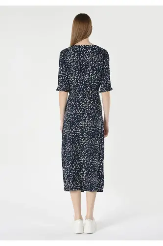 Navy blue printed women's short sleeve shirt - COLIN’S (1)